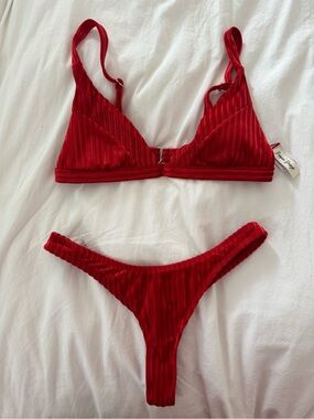 Dippin Daisys Velvet Thong/Triangle Bikini
